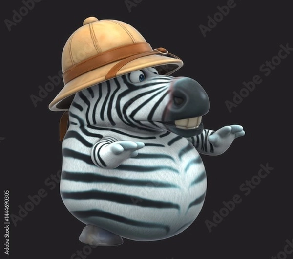 Fototapeta Fun 3D cartoon safari zebra