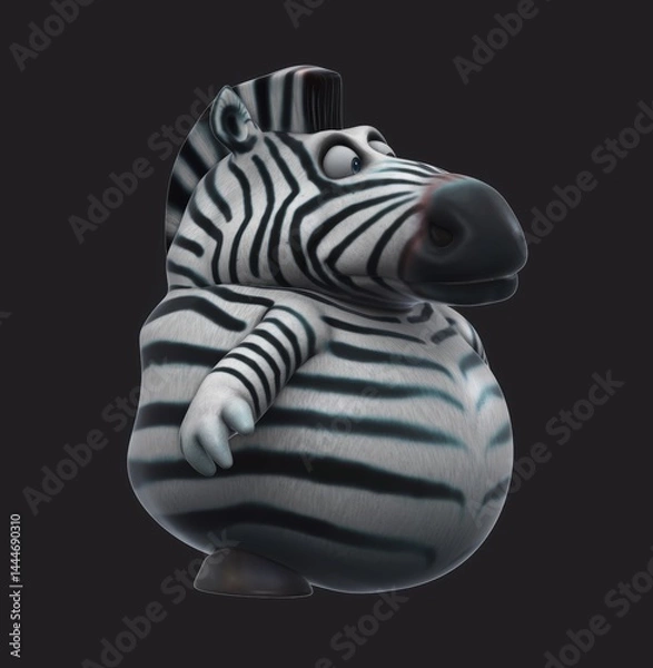 Fototapeta Fun 3D cartoon zebra talking