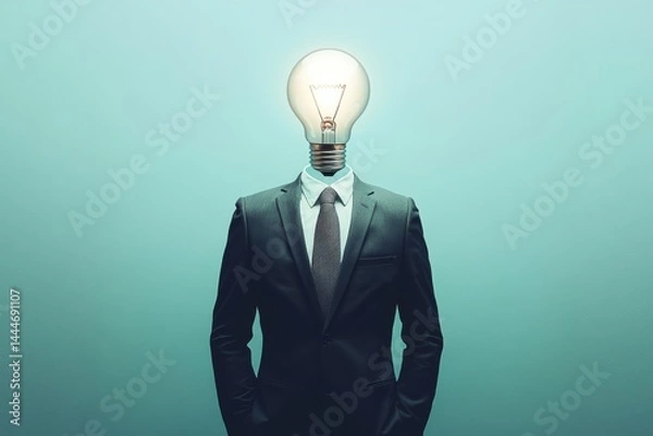 Fototapeta Business idea concept with glowing bulb