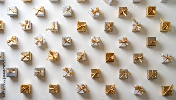 Obraz small gift boxes in a seamless pattern