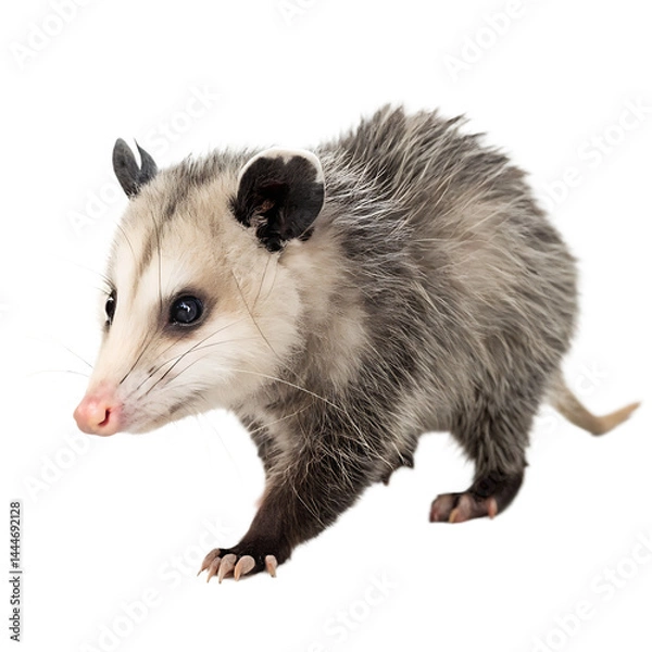 Fototapeta A opossum isolated on a transparent background