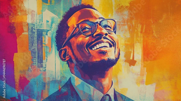 Obraz Joyful Man Abstract Portrait