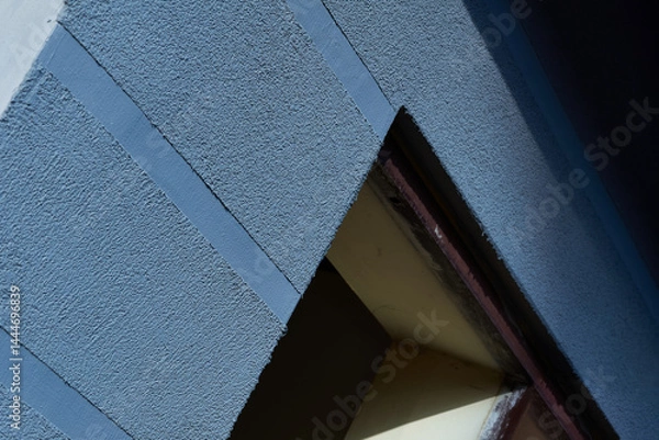 Obraz Blue gray freshly plastered wall with doorway