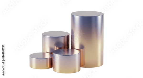 Fototapeta Isolated Set of Gradient Cylindrical Product Stands