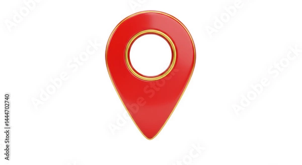 Obraz Isolated Red Glossy Map Pointer Location Pin