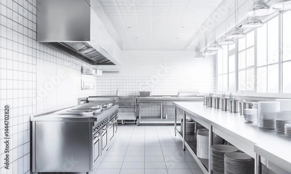 Fototapeta Commercial kitchen interior