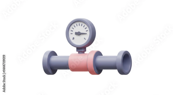 Fototapeta Isolated Plumbing Pipe with Manometer