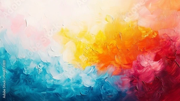 Fototapeta Vibrant Abstract Painting Full of Colorful Swirls and Dynamic Shapes Creating an Energetic Atmosphere