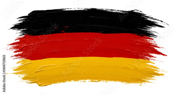 Fototapeta German Flag Watercolor Texture Background on transparent background