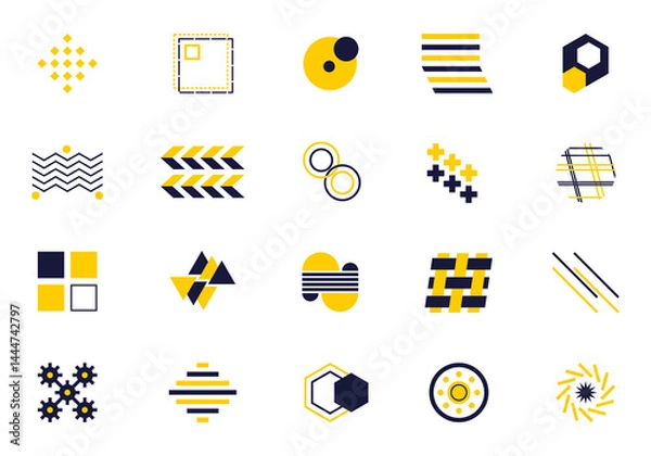 Obraz Geometric Memphis Element Set