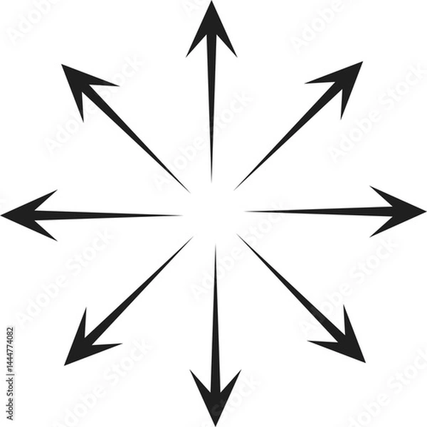 Fototapeta black and white arrows on white Magnifying glass icon, search bar, gray background, minimalist design, simple user interface, web search element, monochrome graphic,