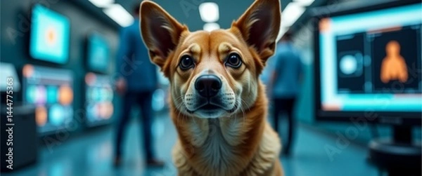Fototapeta Corgi in a High-Tech Environment