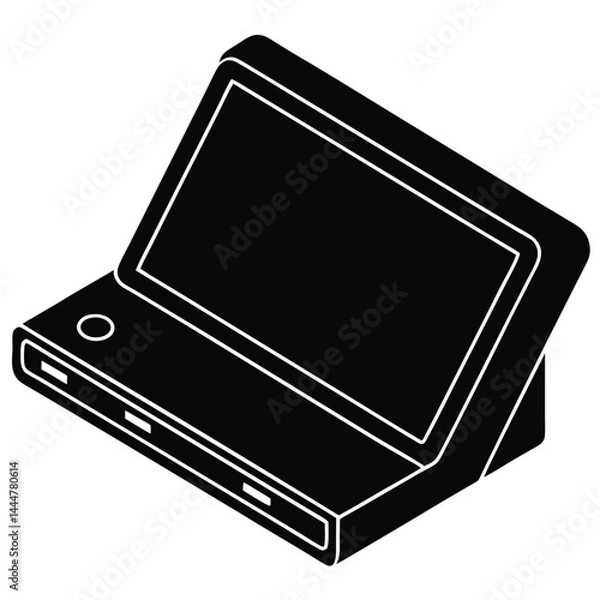 Fototapeta Tablet computer device with keyboard flat icon for apps and websites, Computer tablet device flat vector icon for apps and websites, Computer Screen icons thin line illustrations designs, Computer.