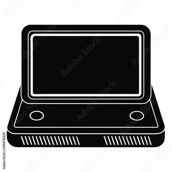 Fototapeta Tablet computer device with keyboard flat icon for apps and websites, Computer tablet device flat vector icon for apps and websites, Computer Screen icons thin line illustrations designs, Computer.