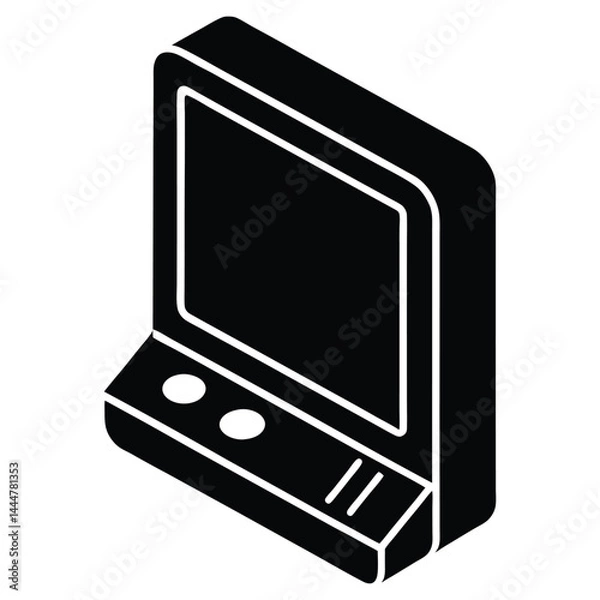 Fototapeta Tablet computer device with keyboard flat icon for apps and websites, Computer tablet device flat vector icon for apps and websites, Computer Screen icons thin line illustrations designs, Computer.