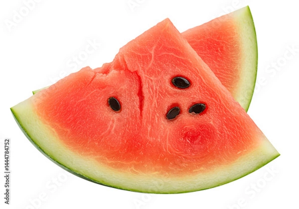 Fototapeta One slice of tasty fresh watermelon isolated on transparent background