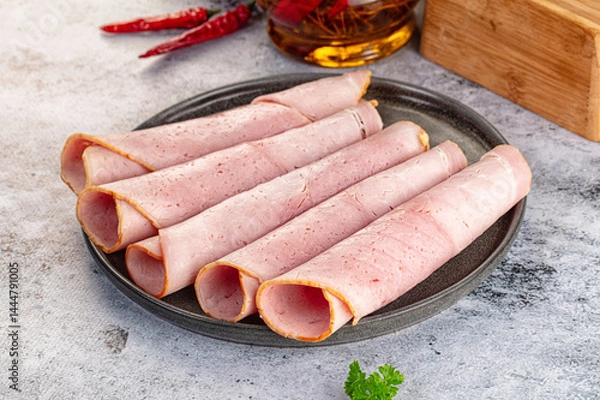 Obraz Pork ham roll snack appetiser