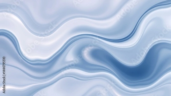 Fototapeta 青みがかったシルバーの流麗な曲線