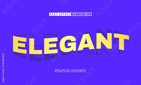 Fototapeta Elegant bold 3D text effect with stylish editable design template.