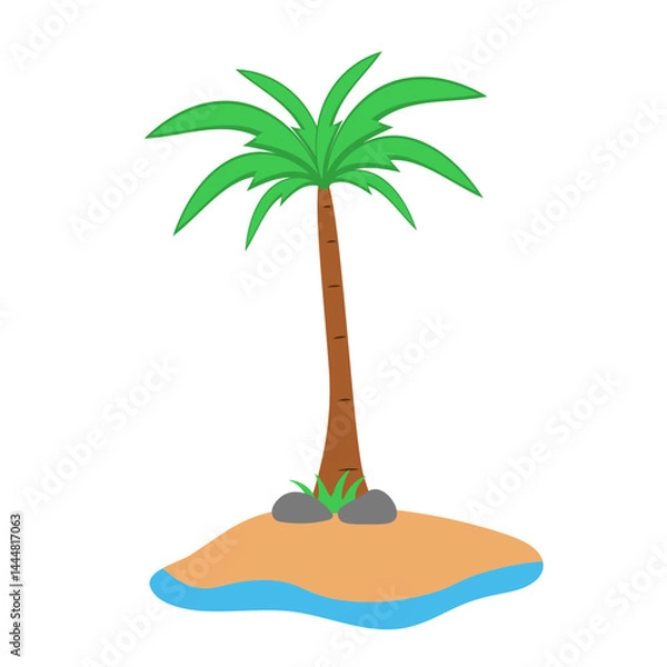 Fototapeta Tropical island with palm trees and sandy beaches, coconut trees