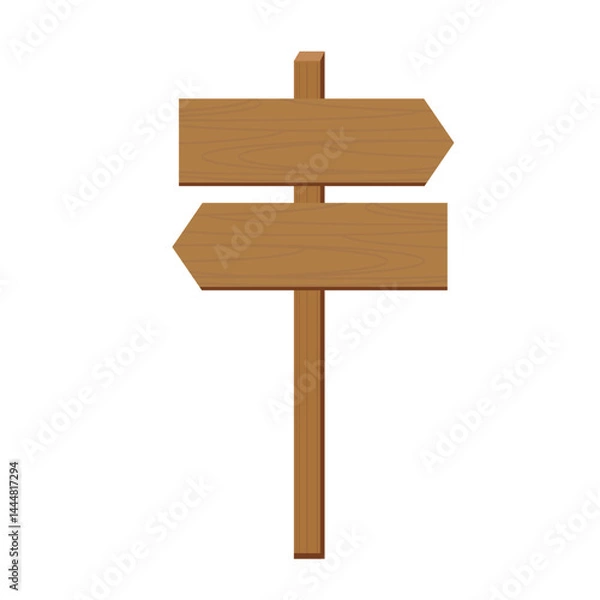 Fototapeta Blank wooden directional signpost for customizable messages