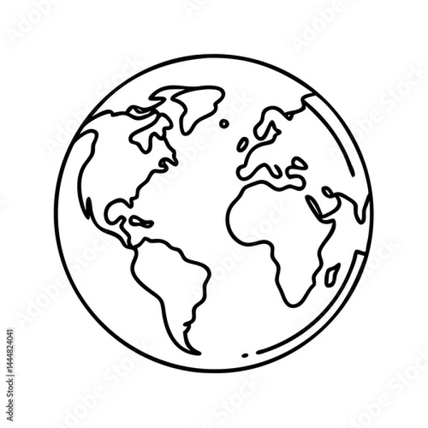 Fototapeta planet earth icon, planet earth vector illustration-simple illustration of planet earth, perfect for planet earth logos and icons