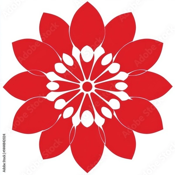 Fototapeta Decorative Abstract Red Flower Art for the Japanese New Year Celebration