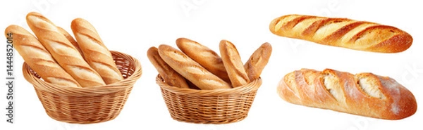 Obraz Fresh loaf of bread , isolated on transparent background
