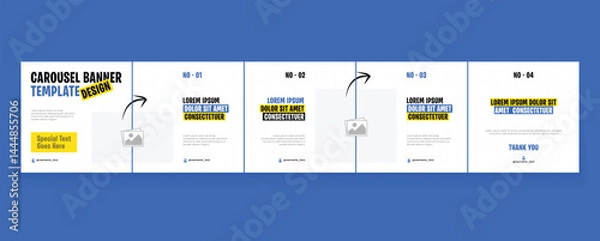 Fototapeta LinkedIn carousel post, social media Instagram carousel post, modern and editable business carousel template design