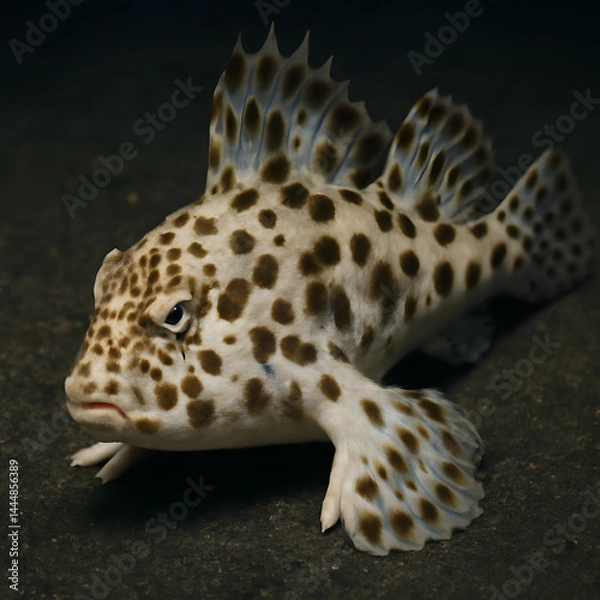 Fototapeta Spotted fish with distinctive fins . Generative AI.