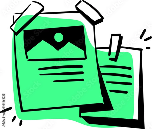 Obraz Hand Drawn Office Tools Illustration 