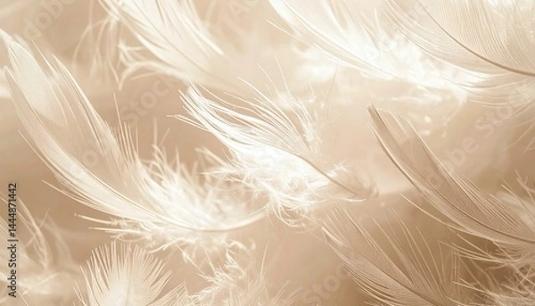 Obraz Abstract pattern of feathers and flight paths, soft natural tones