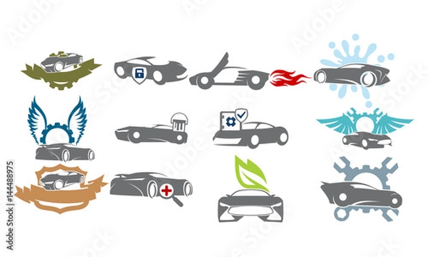 Fototapeta Car Service Logo Set Bundle Collections