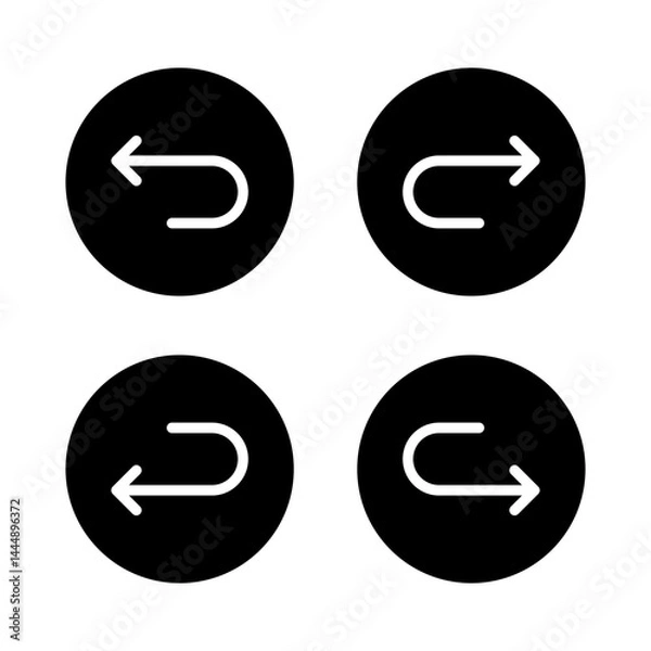 Obraz Arrow back and arrow forward icon. Previous and next direction sign. Arrow direction symbol. Left and right symbol. Returning arrow sign.