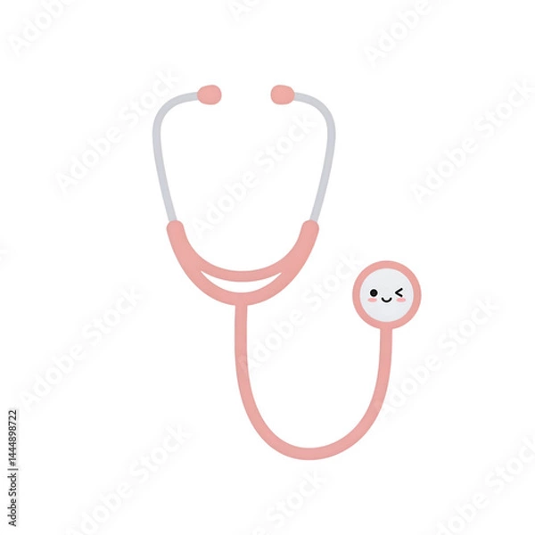 Obraz Illustration of stethoscope with funny face