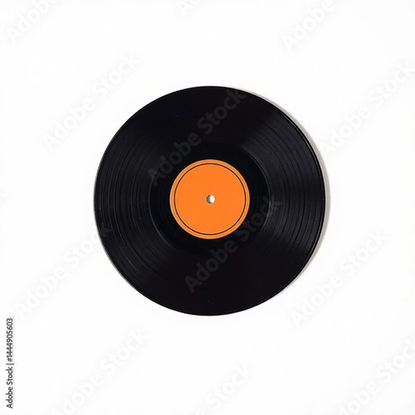 Fototapeta old vinyl record with red label