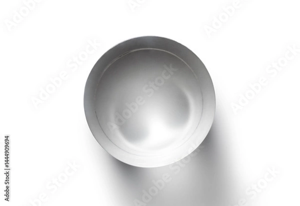 Fototapeta Transparent cylindrical acrylic on white background, Top view