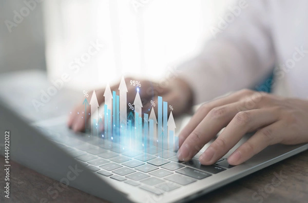 Fototapeta Understanding the concept of interest is the key to effective money management. When you invest in stocks or other financial instruments you are often concerned with interest rates.	
