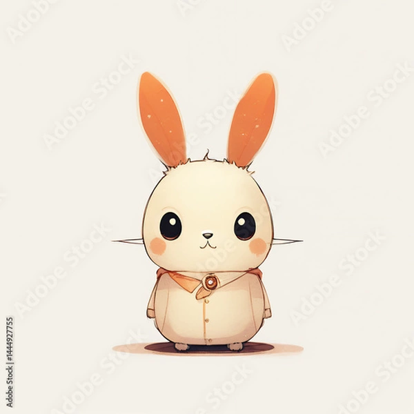 Fototapeta easter cute bunny with cloth