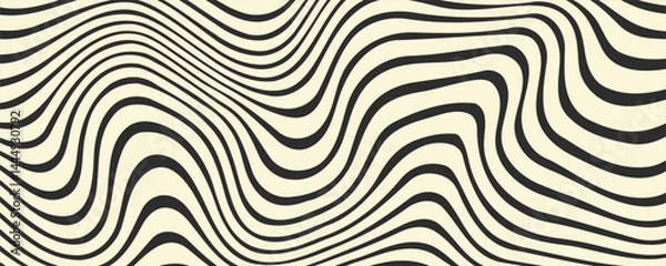 Fototapeta Abstract horizontal background with colorful waves in pastel color. Trendy vector illustration