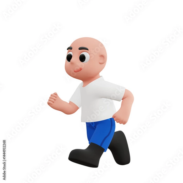 Obraz cute boy running 3d illustration