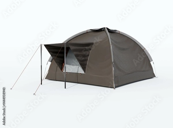 Fototapeta 3d rendering illustration of modern holiday tent on white background with shadow