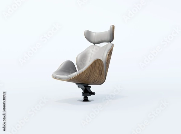 Fototapeta 3d rendering illustration of modern office chair on white background with shadow