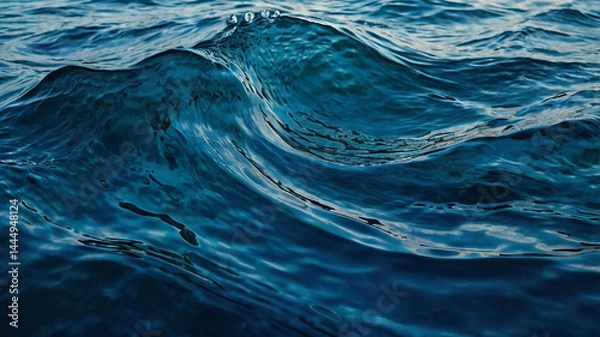 Fototapeta Dynamic movement of ocean waves moving towards the beach