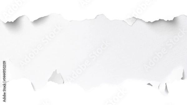Fototapeta White Torn Paper Background for Creative Design, Mockups, and Presentations, Offering a Soft Texture Perfect for Modern Artistic and Professional Contexts in Visual Communication