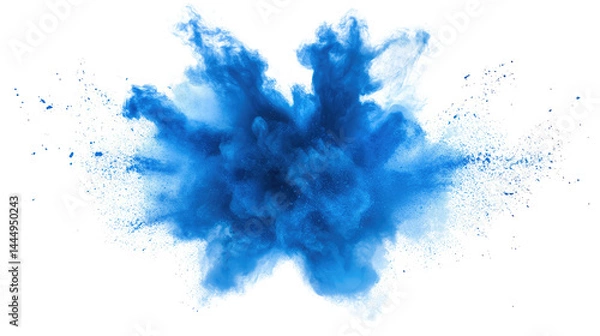 Fototapeta Vibrant Blue Powder Explosion Creating Artistic Cloud Aesthetic with Dynamic Movement and Energy Display for Creative Projects and Background Use