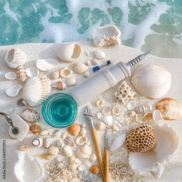 Fototapeta Shell collecting adventure beach photography coastal environment aerial view natural beauty