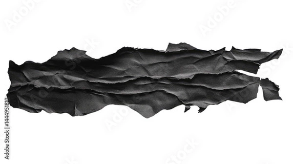 Obraz A Dramatic Close-Up of Crumpled Black Paper with Textured Pleats and Folds, Perfect for Artistic Backgrounds, Printing Designs, or Creative Projects