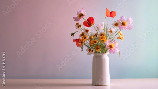 Fototapeta Charming Wild Summer Flowers Bring a Touch of Nature's Beauty to Any Vibrant Space Generative AI