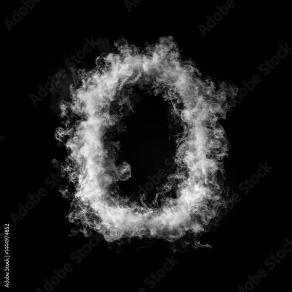 Fototapeta Curling Smoke Letter O Overlay - Elegant Smoke Text Effect for Mystical Designs. Perfect for Dark, Gothic and Fantasy Projects.